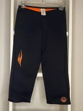 Velform Sweat Shapers Neoprene Sauna Pants Womens M Black Orange